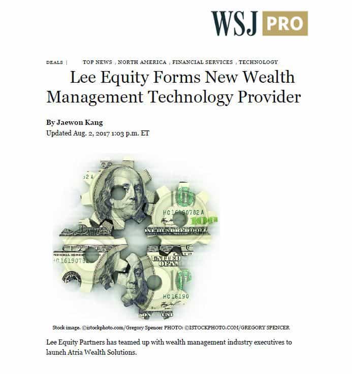 Atria Wealth Solutions Wall Street Journal